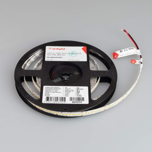 Светодиодная лента Arlight 20W/m 200LED/m 2835SMD дневной белый 5M 037219 Светодиодная лента Arlight 20W/m 200LED/m 2835SMD дневной белый 5M 037219