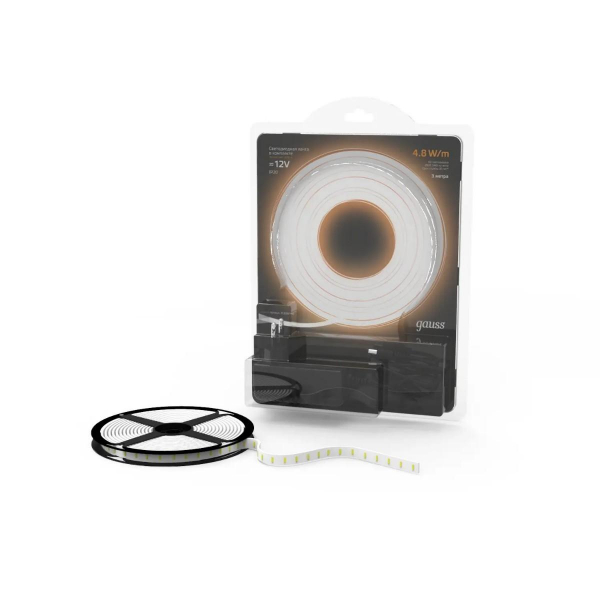 Светодиодная лента Gauss 4,8W/m 60LED/m 2835SMD теплый белый 3M 312000148 Светодиодная лента Gauss 4,8W/m 60LED/m 2835SMD теплый белый 3M 312000148