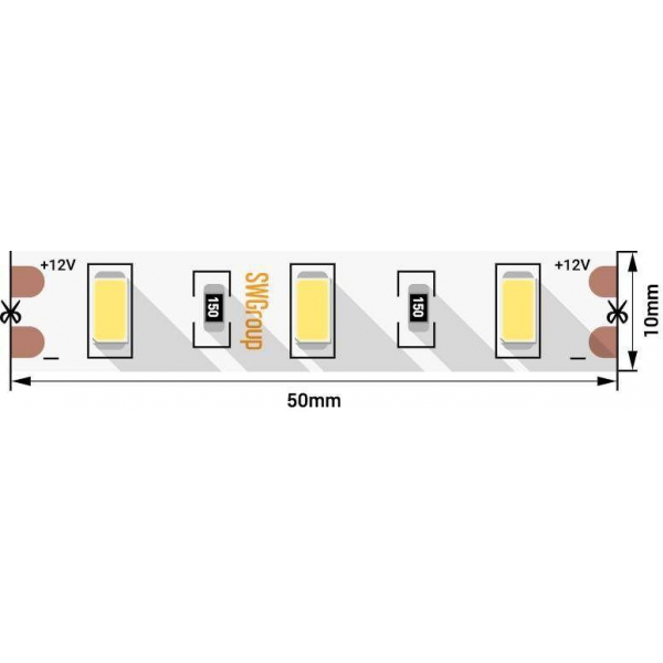 Светодиодная лента SWG 20W/m 60LED/m 5630SMD холодный белый 5M 900534 Светодиодная лента SWG 20W/m 60LED/m 5630SMD холодный белый 5M 900534