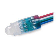 Диод ELF Pixel  8mm, 5В, 0.3Вт, RGB SM-control (круглая линза, IC P8206) ELF-Pixel8mmRGBLED(P8206)