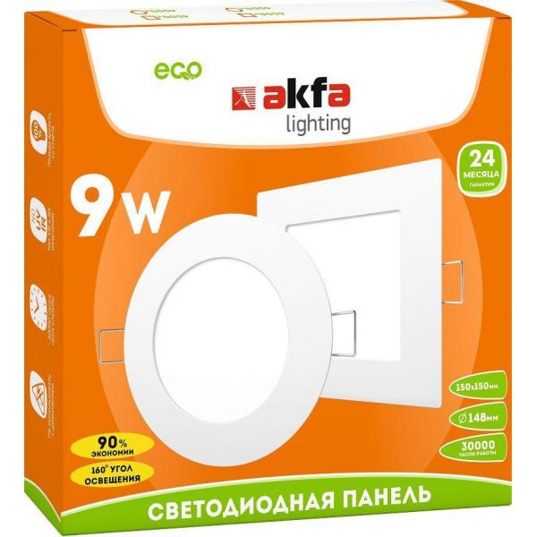 Встраиваемая светодиодная панель Akfa Lighting AK-LPS FLLPS090065A Встраиваемая светодиодная панель Akfa Lighting AK-LPS FLLPS090065A