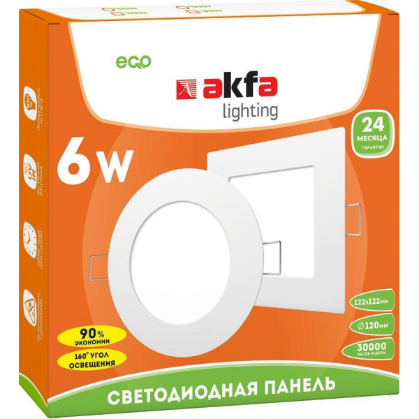 Встраиваемая светодиодная панель Akfa Lighting AK-LPS FLLPR00000023 Встраиваемая светодиодная панель Akfa Lighting AK-LPS FLLPR00000023