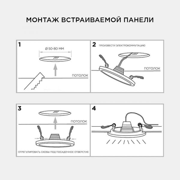 Встраиваемая светодиодная панель OGM LP-06 Встраиваемая светодиодная панель OGM LP-06