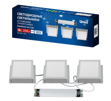 Панель светодиодная Uniel ULP-1010-20W/4000K IP54 GRILYATO OPAL WHITE KIT03