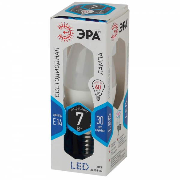Лампа светодиодная ЭРА E14 7W 4000K матовая LED B35-7W-840-E14 Б0020539 Лампа светодиодная ЭРА E14 7W 4000K матовая LED B35-7W-840-E14 Б0020539