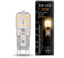 Лампа светодиодная Gauss G9 3W 2700K прозрачная 107409103