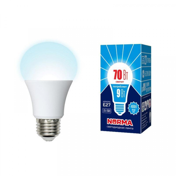 Лампа светодиодная Volpe E27 9W 4000K матовая LED-A60-9W/4000K/E27/FR/NR UL-00005623 Лампа светодиодная Volpe E27 9W 4000K матовая LED-A60-9W/4000K/E27/FR/NR UL-00005623