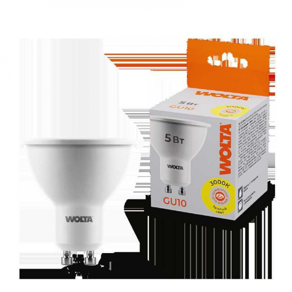 Светодиодная лампа WOLTA 25YPAR16-230-5GU10 Светодиодная лампа WOLTA 25YPAR16-230-5GU10
