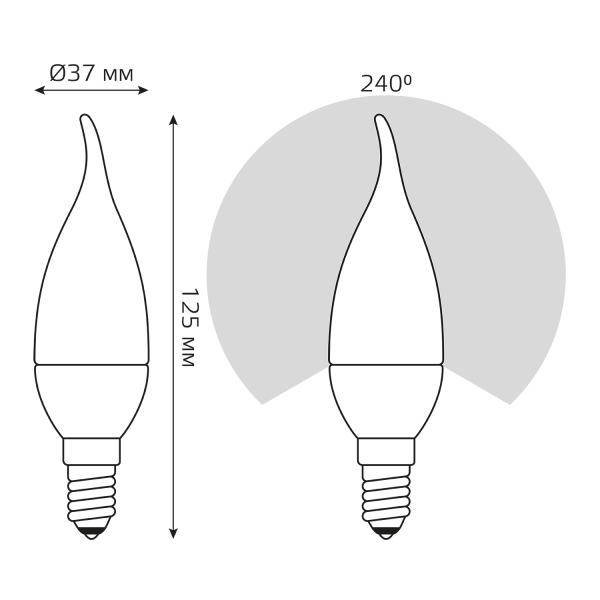 Лампа светодиодная Gauss E14 6W 4100K матовая 34126