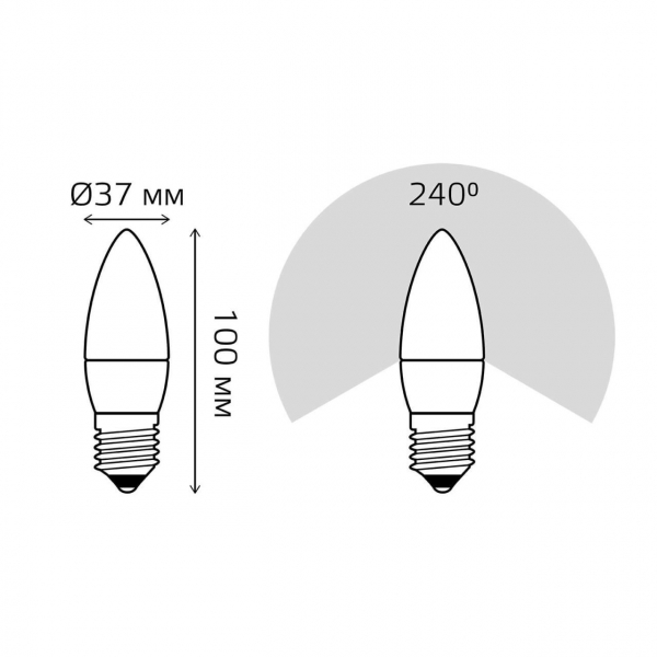 Лампа светодиодная Gauss E27 6.5W 4100К матовая 103102207 Лампа светодиодная Gauss E27 6.5W 4100К матовая 103102207