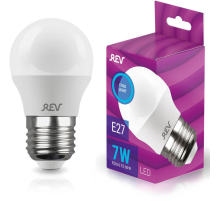 Лампа светодиодная REV G45 Е27 7W 6500K холодный белый свет шар 32518 5