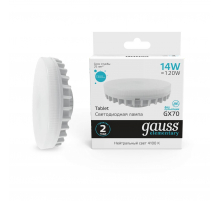 Лампа светодиодная Gauss GX70 14W 4100K матовая 83824