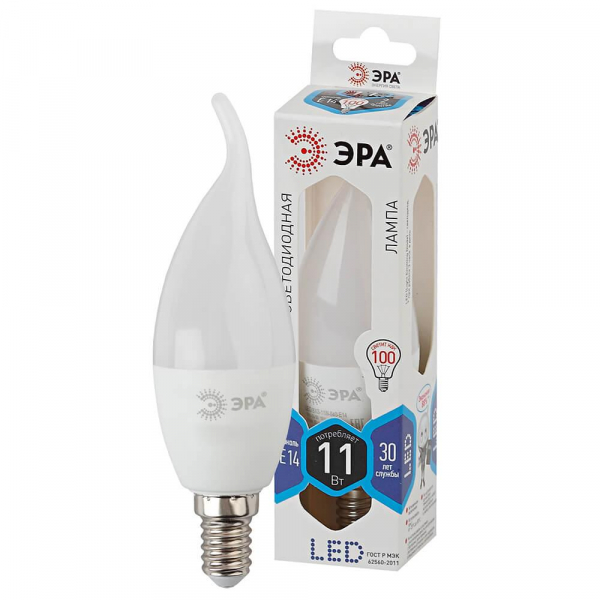 Лампа светодиодная ЭРА E14 11W 4000K матовая LED BXS-11W-840-E14 Б0032993 Лампа светодиодная ЭРА E14 11W 4000K матовая LED BXS-11W-840-E14 Б0032993