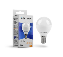 Лампа светодиодная Voltega E14 10W 2800K матовая 8453
