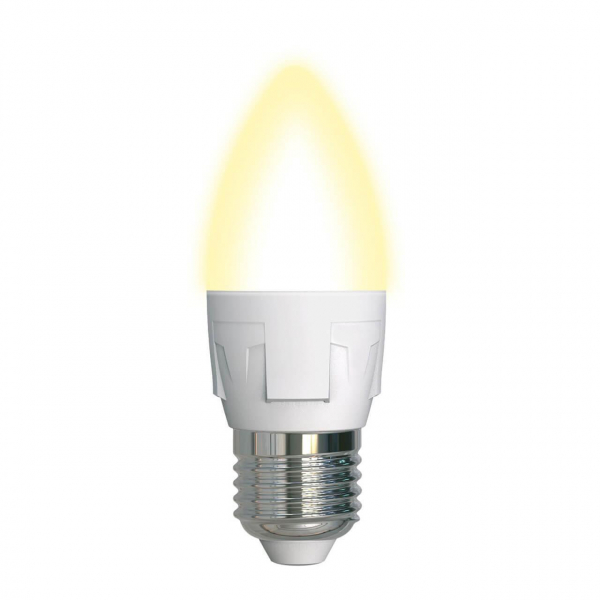 Лампа светодиодная Uniel E27 7W 3000K матовая LED-C37 7W/WW/E27/FR PLP01WH UL-00002414 Лампа светодиодная Uniel E27 7W 3000K матовая LED-C37 7W/WW/E27/FR PLP01WH UL-00002414