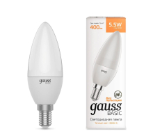 Лампа светодиодная Gauss E14 5,5W 3000К матовая 1033116
