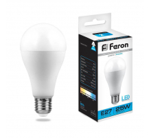 Лампа светодиодная Feron E27 25W 6400K Шар Матовая LB-100 25792 Лампа светодиодная Feron E27 25W 6400K Шар Матовая LB-100 25792