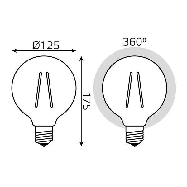 Лампа cветодиодная диммируемая Gauss E27 10W 2400K прозрачная 158802010-D Лампа cветодиодная диммируемая Gauss E27 10W 2400K прозрачная 158802010-D