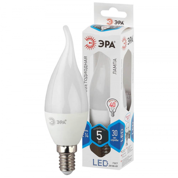 Лампа светодиодная ЭРА E14 5W 4000K матовая LED BXS-5W-840-E14 Б0027968 Лампа светодиодная ЭРА E14 5W 4000K матовая LED BXS-5W-840-E14 Б0027968