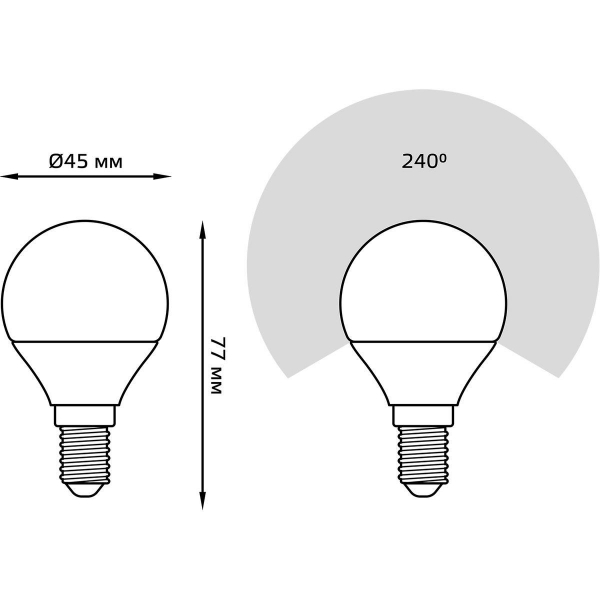 Лампа светодиодная Gauss E14 6.5W 6500K матовая 105101307 Лампа светодиодная Gauss E14 6.5W 6500K матовая 105101307