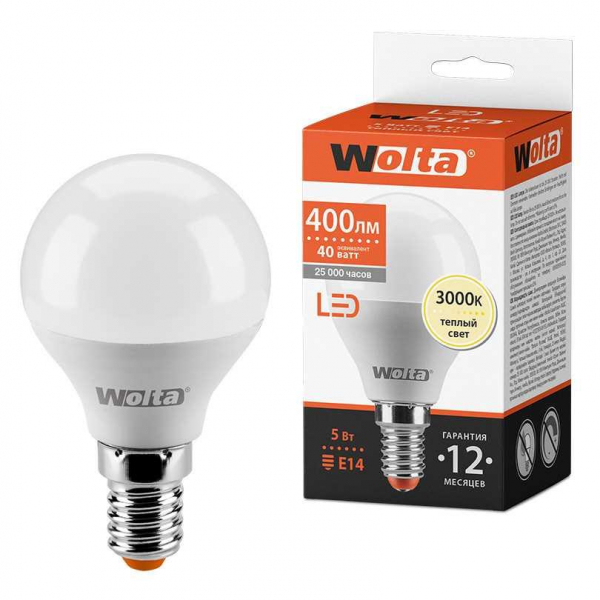 Светодиодная лампа WOLTA 25Y45GL5E14 Светодиодная лампа WOLTA 25Y45GL5E14