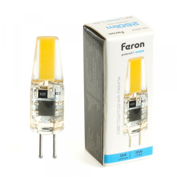 Лампа светодиодная Feron LB-423 G4 3W 230V 6400K 51169 Лампа светодиодная Feron LB-423 G4 3W 230V 6400K 51169