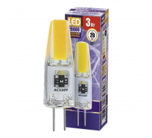 Лампа светодиодная Jazzway G4 3W 3000K прозрачная 2857446