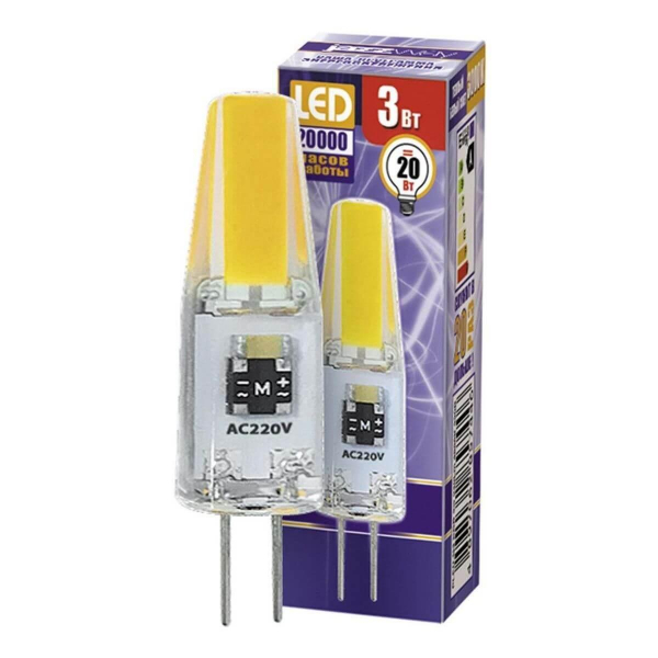 Лампа светодиодная Jazzway G4 3W 3000K прозрачная 2857446 Лампа светодиодная Jazzway G4 3W 3000K прозрачная 2857446