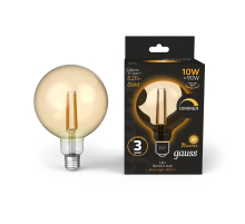 Лампа cветодиодная диммируемая Gauss E27 10W 2400K прозрачная 158802010-D