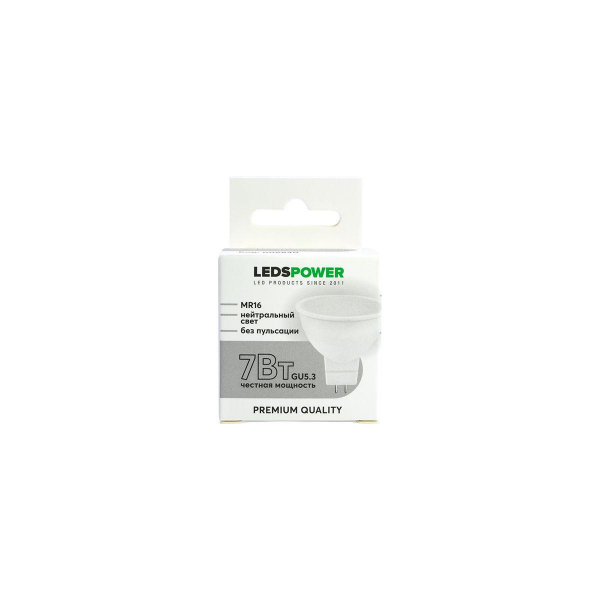Светодиодная лампа LEDS POWER MR16 GU5.3 7Вт 4000К 006840 Светодиодная лампа LEDS POWER MR16 GU5.3 7Вт 4000К 006840