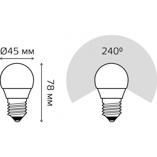 Лампа светодиодная Gauss E27 6.5W 6500K матовая 105102307 Лампа светодиодная Gauss E27 6.5W 6500K матовая 105102307