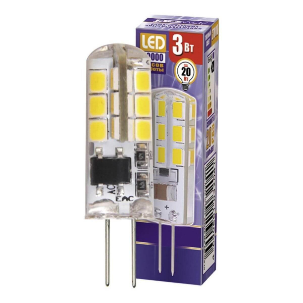 Лампа светодиодная Jazzway G4 3W 2700K прозрачная 1032041 Лампа светодиодная Jazzway G4 3W 2700K прозрачная 1032041