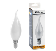 Лампа светодиодная Feron E14 15W 2700K Свеча на ветру Матовая 38260