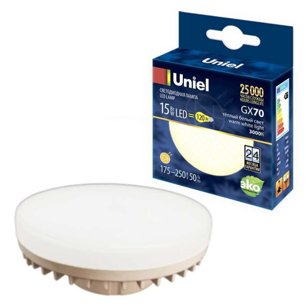 Лампа светодиодная Uniel GX70 15W 3000K матовая LED-GX70-15W/3000K/GX70/FR PLZ01WH UL-00006782 Лампа светодиодная Uniel GX70 15W 3000K матовая LED-GX70-15W/3000K/GX70/FR PLZ01WH UL-00006782