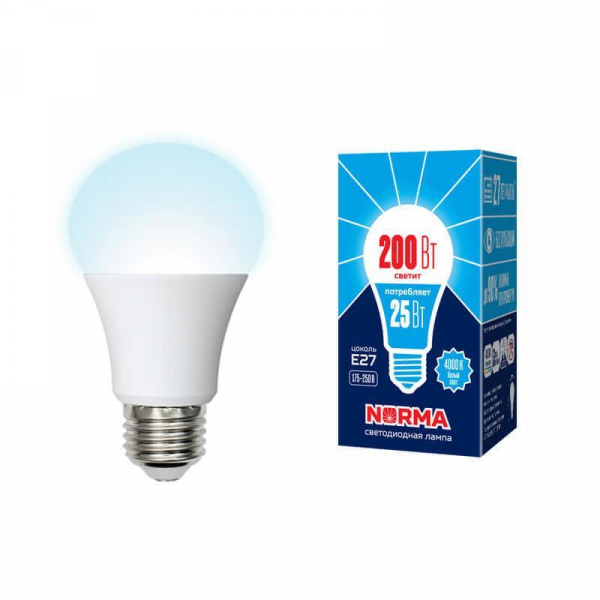 Лампа светодиодная E27 25W 4000K матовая LED-A70-25W/4000K/E27/FR/NR UL-00004470 Лампа светодиодная E27 25W 4000K матовая LED-A70-25W/4000K/E27/FR/NR UL-00004470