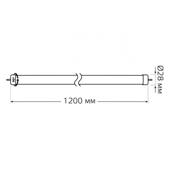 Лампа светодиодная Gauss G13 20W 6500К матовая 93039-R Лампа светодиодная Gauss G13 20W 6500К матовая 93039-R