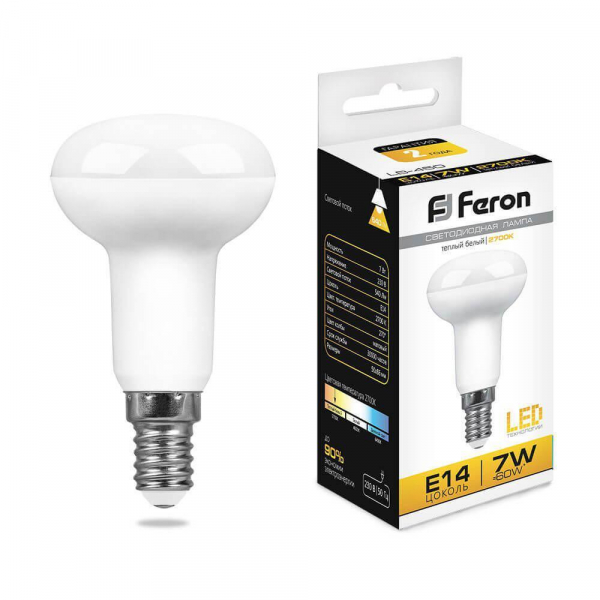 Лампа светодиодная Feron E14 7W 2700K Груша Матовая LB-45025513 Лампа светодиодная Feron E14 7W 2700K Груша Матовая LB-45025513