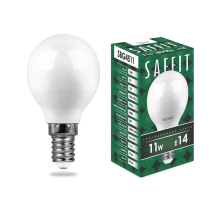 Лампа светодиодная Saffit E14 11W 4000K Шар Матовая SBG4511 55138