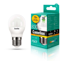 Лампа светодиодная Camelion E27 10W 3000K LED10-G45/830/E27 13566
