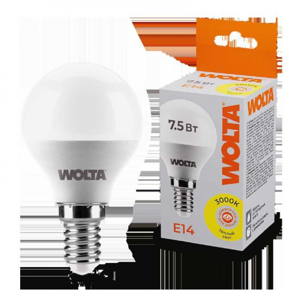 Светодиодная лампа WOLTA 25Y45GL7.5E14 Светодиодная лампа WOLTA 25Y45GL7.5E14