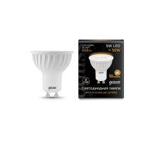 Лампа светодиодная Gauss GU10 5W 3000K матовая 101506105