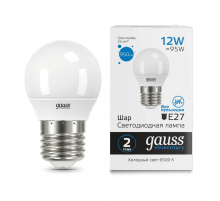 Лампа светодиодная Gauss E27 12W 6500K матовая 53232