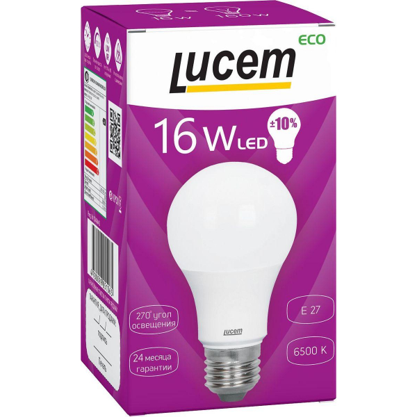 Лампа светодиодная Lucem E27 16W 6500K матовая FLLBL162730L Лампа светодиодная Lucem E27 16W 6500K матовая FLLBL162730L