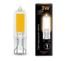 Лампа светодиодная Gauss G9 3W 3000К прозрачная 14913