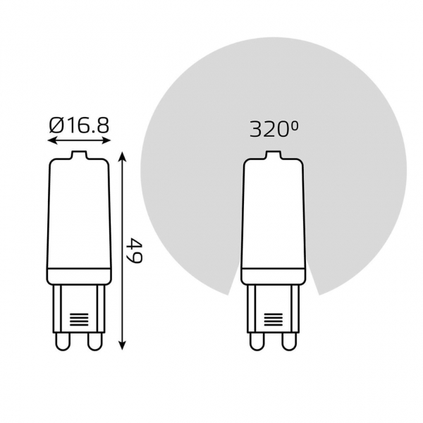 Лампа светодиодная Gauss G9 4W 4100К прозрачная 107309204 Лампа светодиодная Gauss G9 4W 4100К прозрачная 107309204