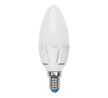 Лампа светодиодная Uniel E14 7W 3000K матовая LED-C37 7W/WW/E14/FR PLP01WH UL-00002413