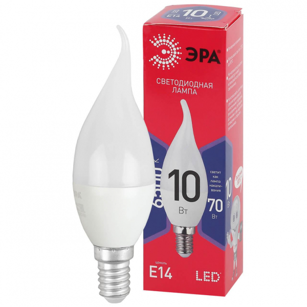 Лампа светодиодная ЭРА E14 10W 6500K матовая BXS-10W-865-E14 R Б0045343 Лампа светодиодная ЭРА E14 10W 6500K матовая BXS-10W-865-E14 R Б0045343