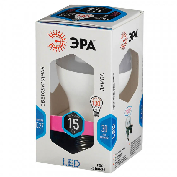 Лампа светодиодная ЭРА E27 15W 4000K матовая LED A60-15W-840-E27 Б0033183 Лампа светодиодная ЭРА E27 15W 4000K матовая LED A60-15W-840-E27 Б0033183