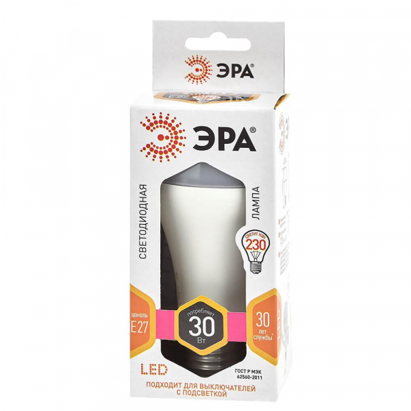 Лампа светодиодная ЭРА E27 30W 2700K матовая LED A65-30W-827-E27 Б0048015 Лампа светодиодная ЭРА E27 30W 2700K матовая LED A65-30W-827-E27 Б0048015