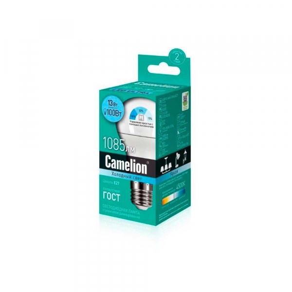 Лампа светодиодная Camelion E27 13W 4500K LED13-A60-D/845/E27 14728 Лампа светодиодная Camelion E27 13W 4500K LED13-A60-D/845/E27 14728